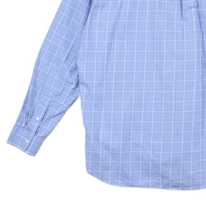 Mens Plaid Shirt Twill Button Down Long Sleeve