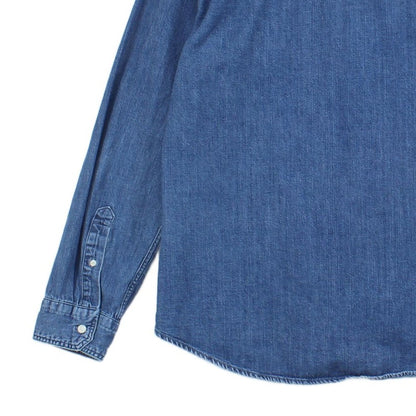 Mens Denim Shirt Slim Fit Long Sleeve Button Down
