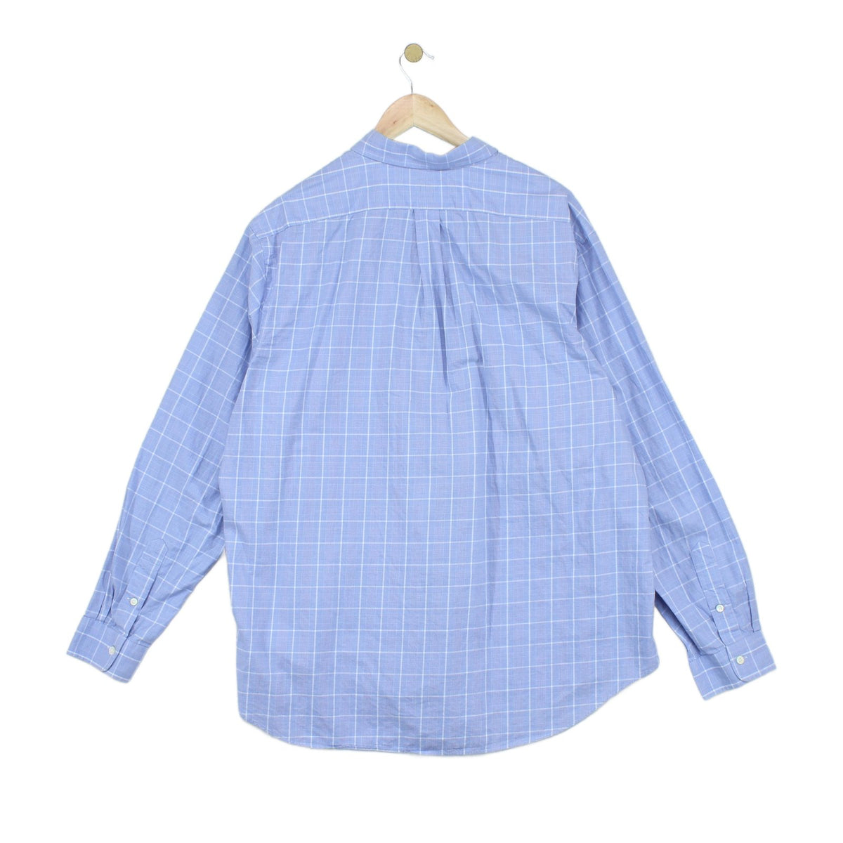 Mens Plaid Shirt Twill Button Down Long Sleeve