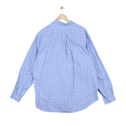 Mens Plaid Shirt Twill Button Down Long Sleeve