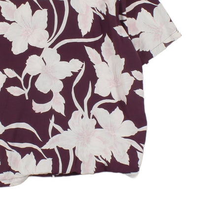 Mens Floral Shirt Relaxed Fit Short Sleeve Viscose