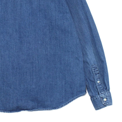 Mens Denim Shirt Slim Fit Long Sleeve Button Down