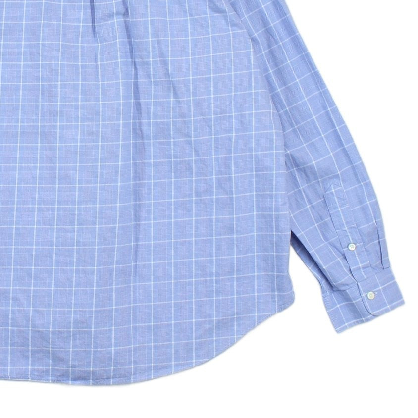 Mens Plaid Shirt Twill Button Down Long Sleeve