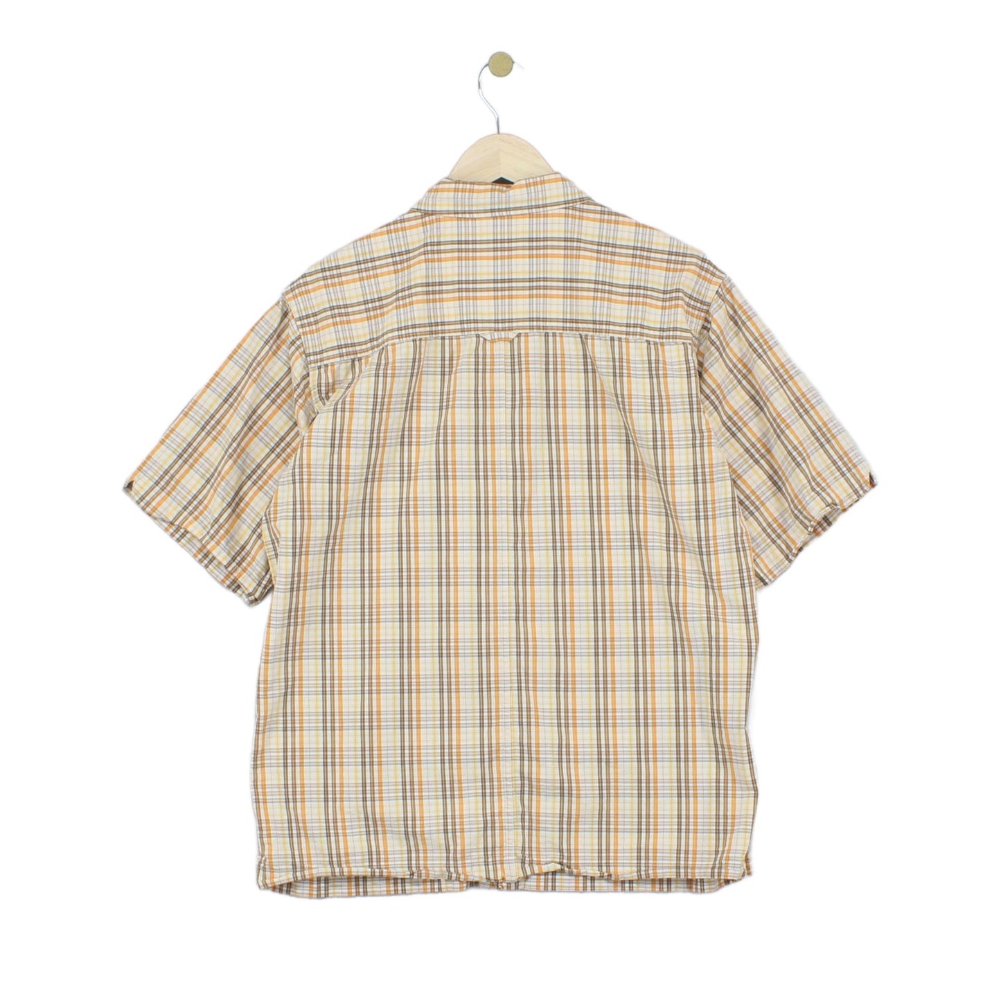 Mens Plaid Shirt Outdoor Short Sleeve