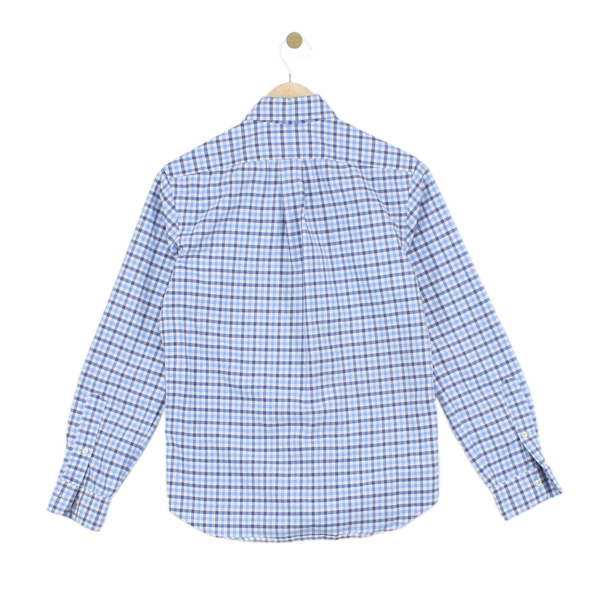 Mens Oxford Shirt Check Button Up Classic