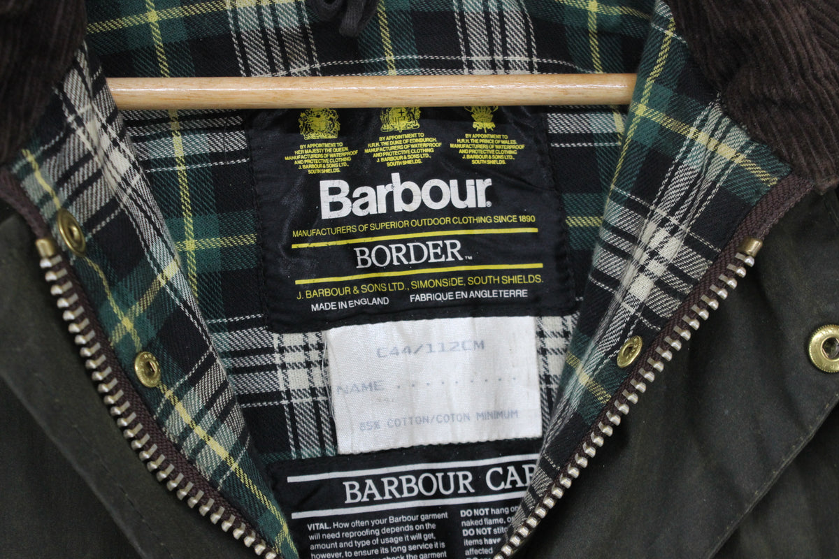 Mens Border Waxed Jacket Uk Made Hooded Cotton