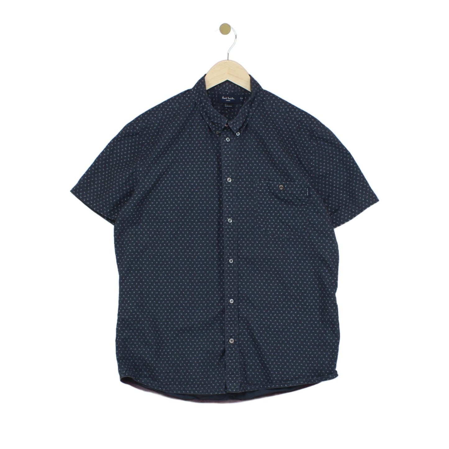 Mens Patterned Shirt Tailored Fit Short Sleeve Casual