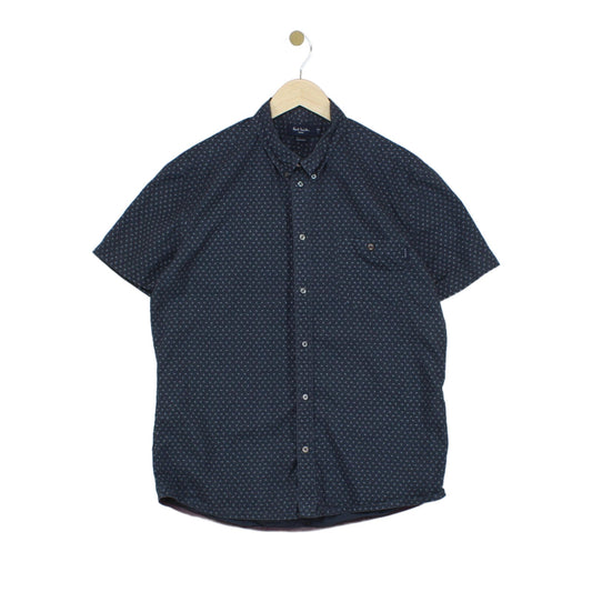 Mens Patterned Shirt Tailored Fit Short Sleeve Casual