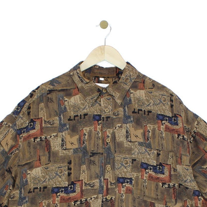 Mens Silk Shirt Abstract
