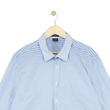 Mens Striped Shirt Long Sleeve Slim Fit