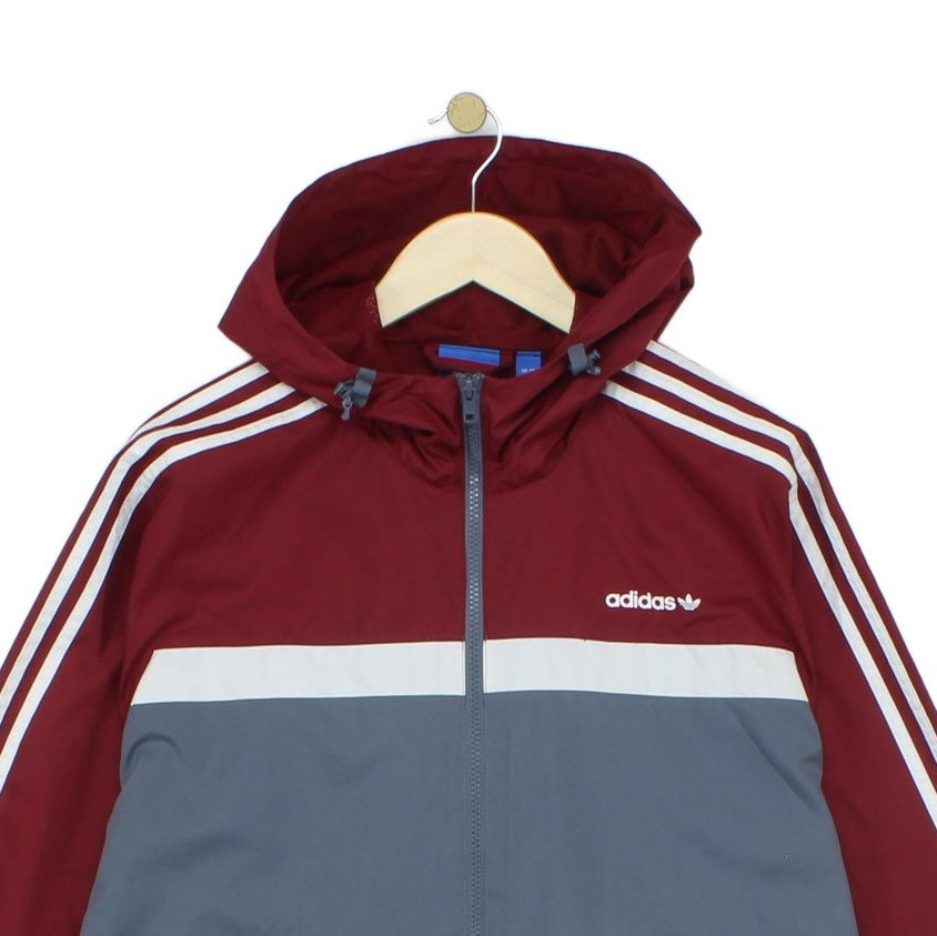 Mens Track Jacket Hooded Full Zip Retro Sport