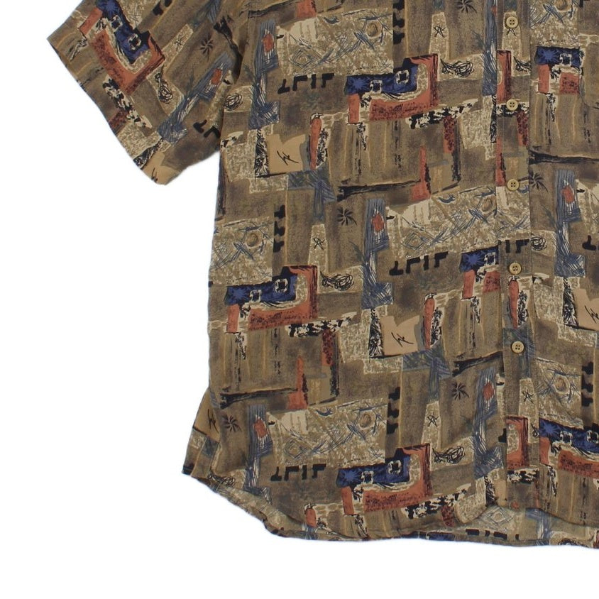Mens Silk Shirt Abstract