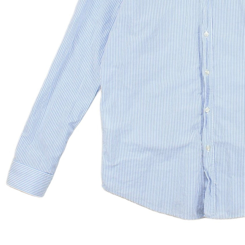 Mens Striped Shirt Long Sleeve Slim Fit