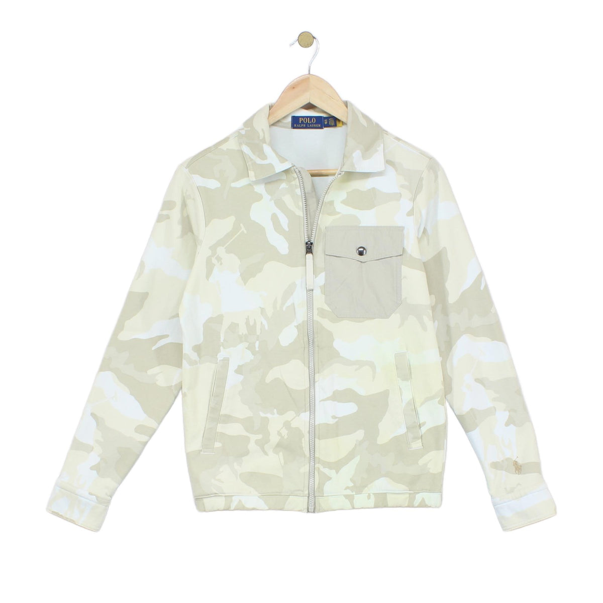 Mens Jersey Jacket Camo Pattern Full Zip