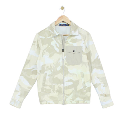 Mens Jersey Jacket Camo Pattern Full Zip