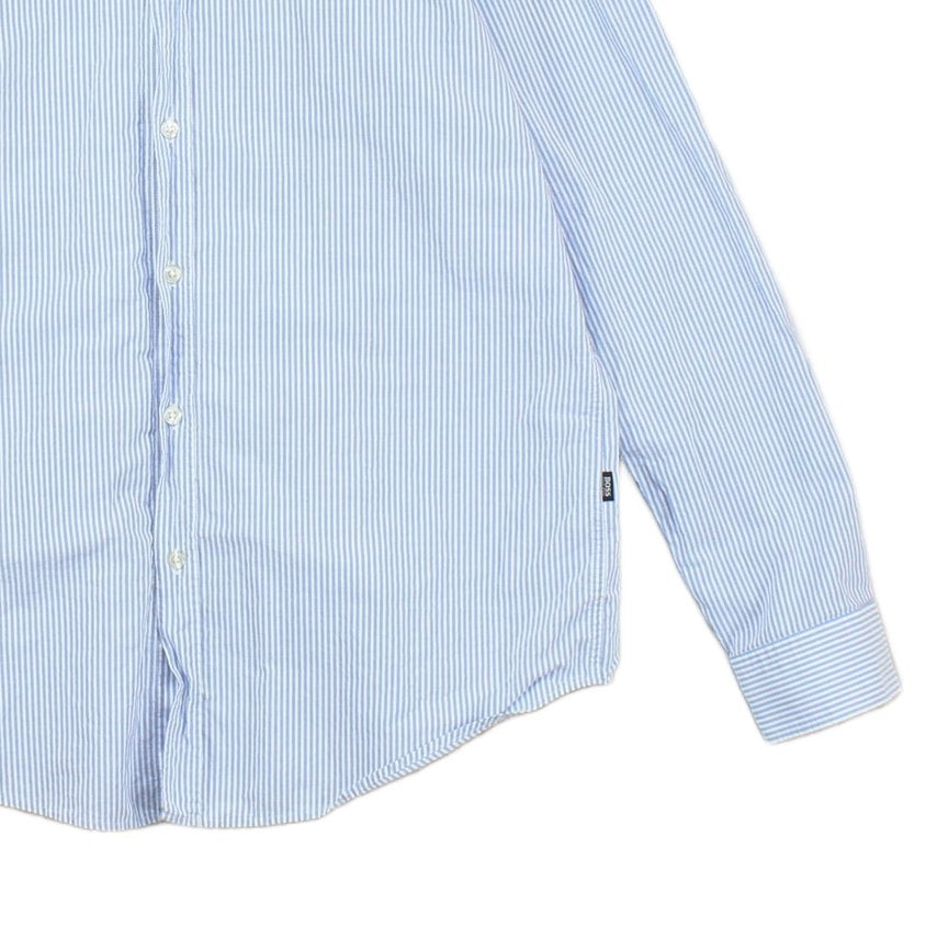 Mens Striped Shirt Long Sleeve Slim Fit