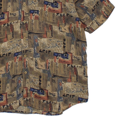Mens Silk Shirt Abstract