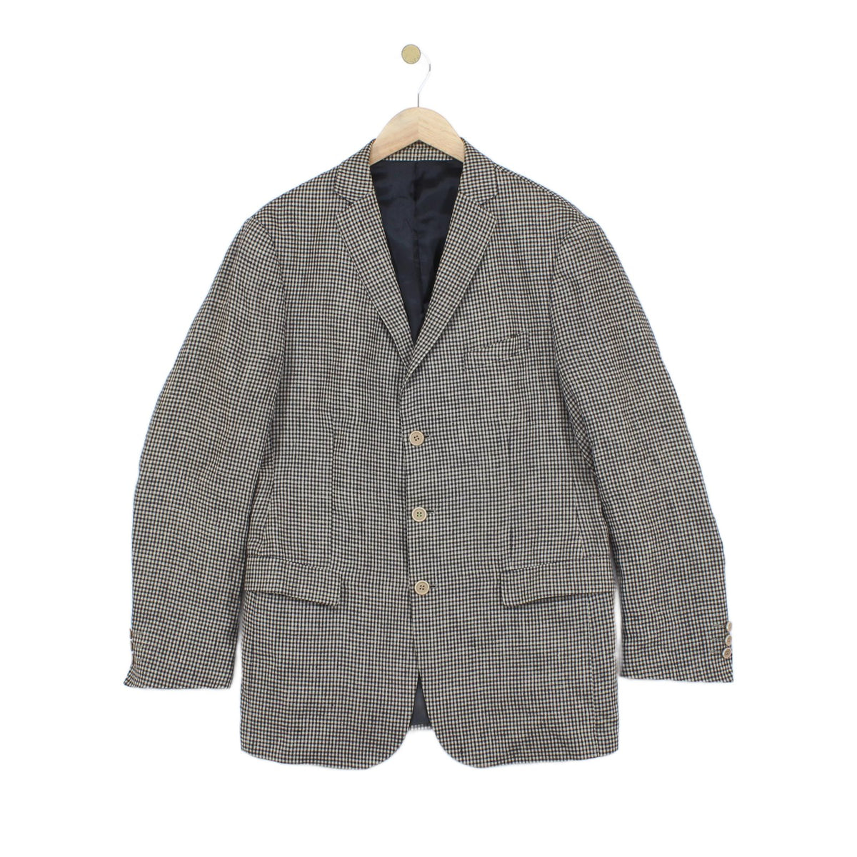 Mens Linen Blazer Check Classic