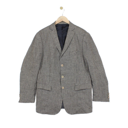 Mens Linen Blazer Check Classic
