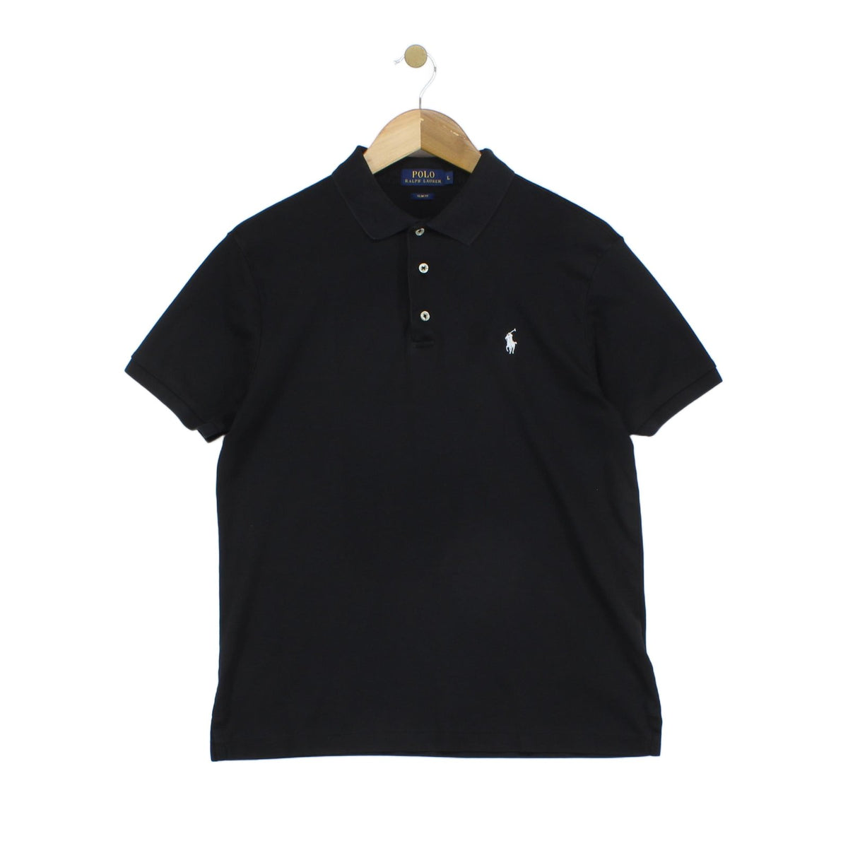 Mens Polo Shirt Stretch Classic Slim Fit Logo