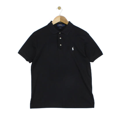 Mens Polo Shirt Stretch Classic Slim Fit Logo