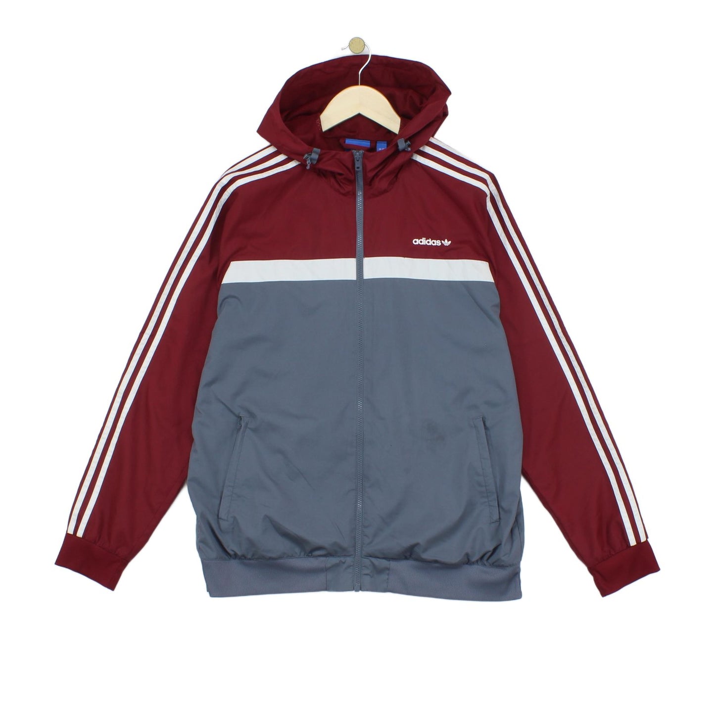 Mens Track Jacket Hooded Full Zip Retro Sport