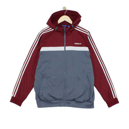Mens Track Jacket Hooded Full Zip Retro Sport