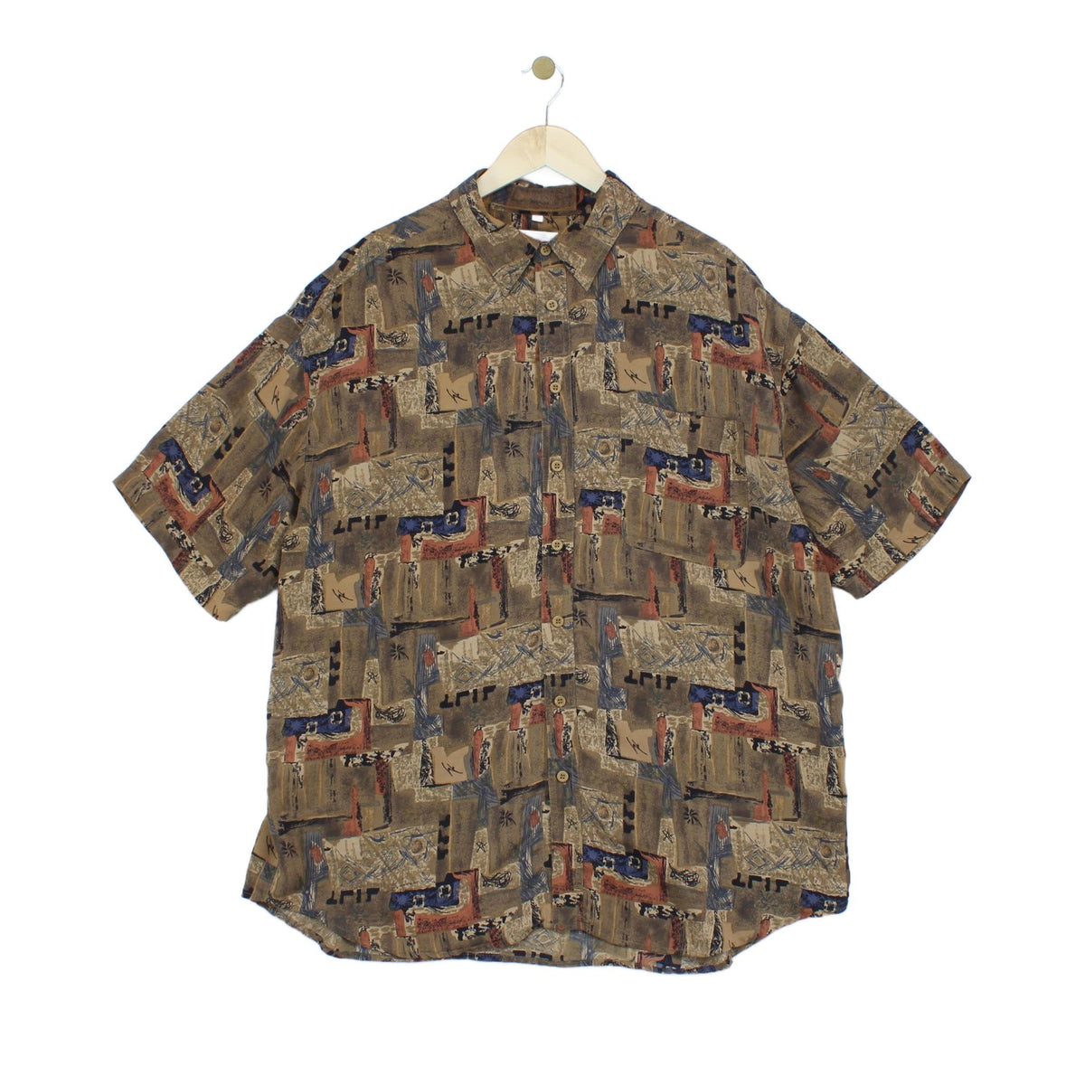 Mens Silk Shirt Abstract