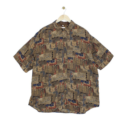 Mens Silk Shirt Abstract