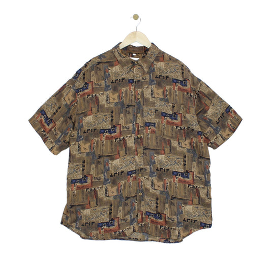 Mens Silk Shirt Abstract