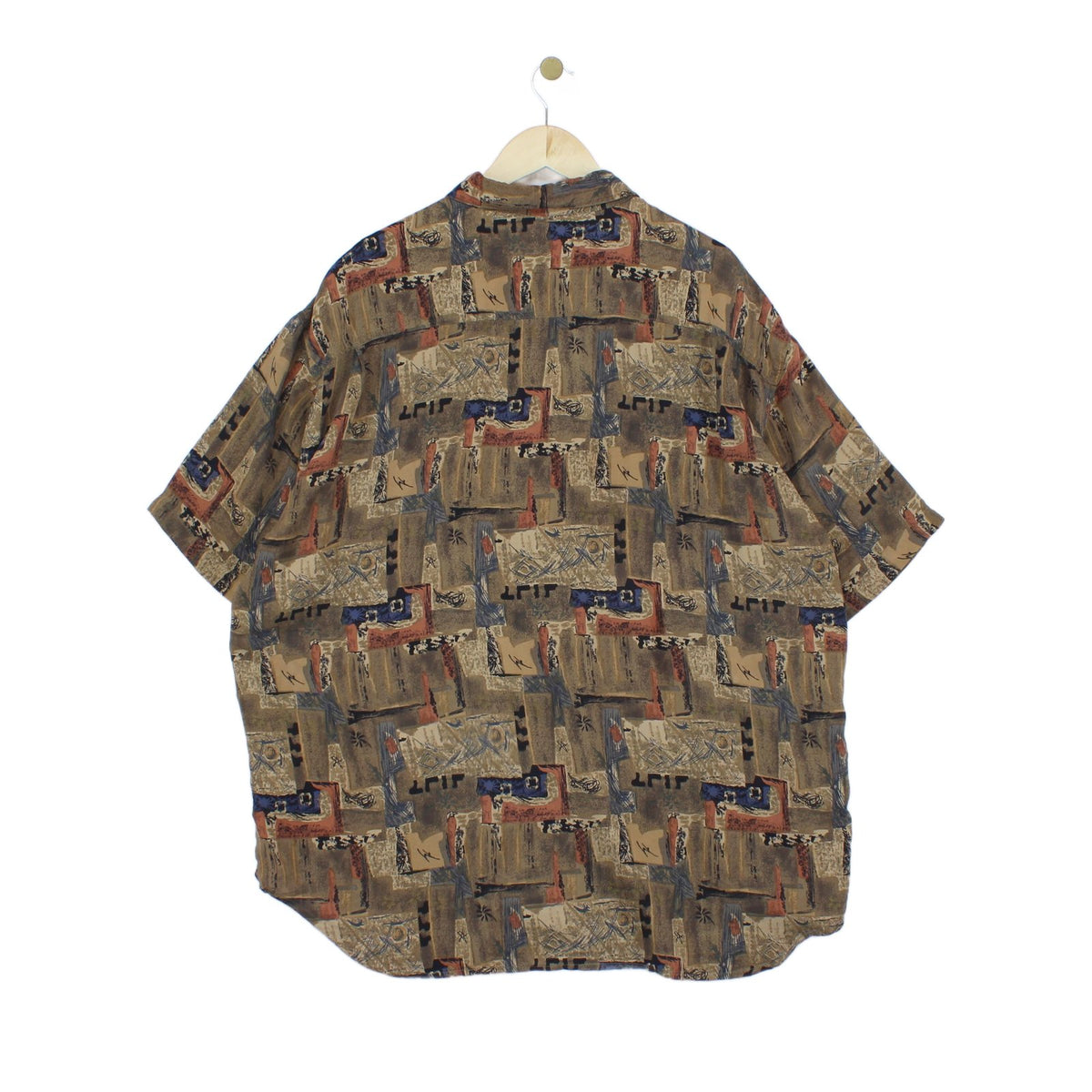 Mens Silk Shirt Abstract