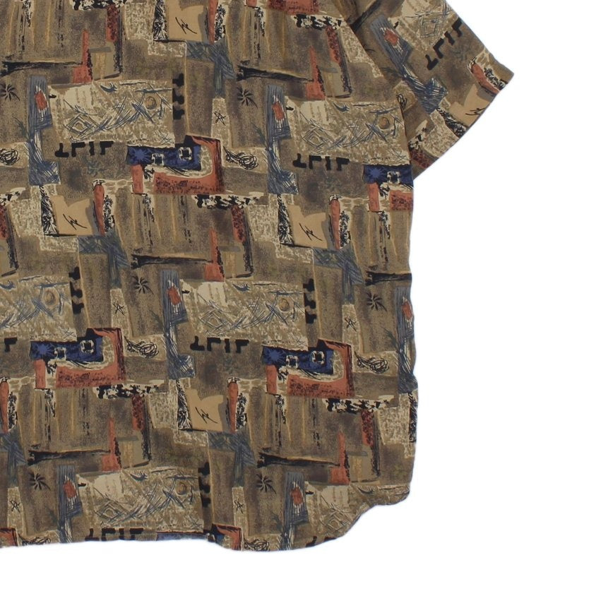 Mens Silk Shirt Abstract