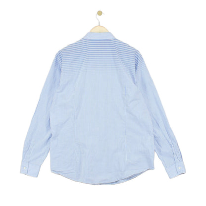 Mens Striped Shirt Long Sleeve Slim Fit