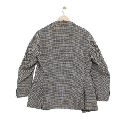 Mens Linen Blazer Check Classic