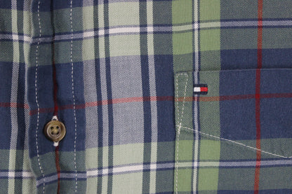 Mens Check Shirt Long Sleeve Cotton