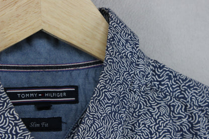 Mens Shirt Short Sleeve Slim Fit Patterned