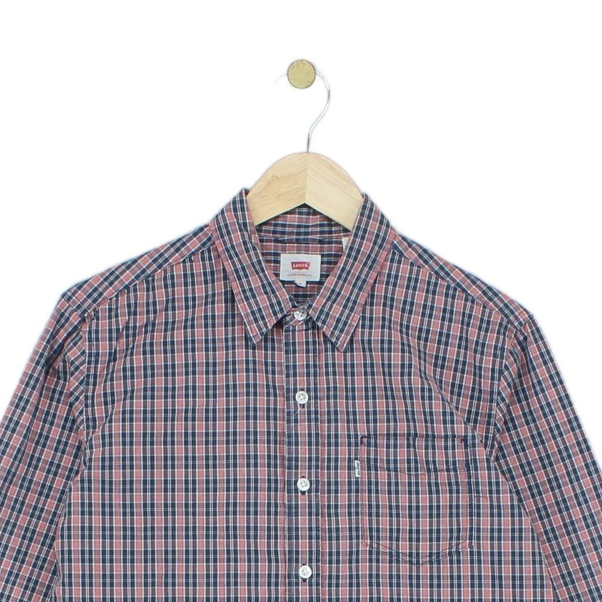 Mens Plaid Shirt Long Sleeve Check