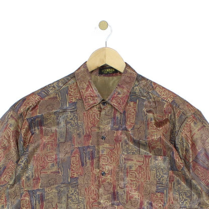 Mens Silk Patterned Shirt Short Sleeve