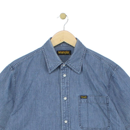 Mens Chambray Shirt Short Sleeve Collared