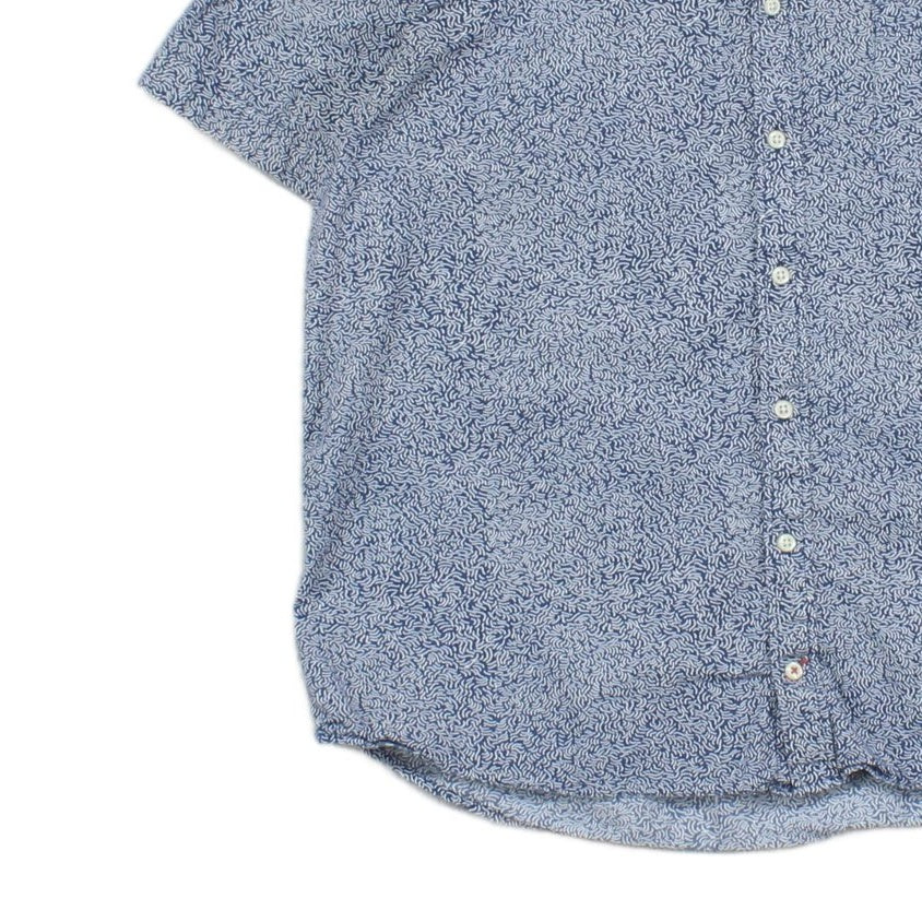 Mens Shirt Short Sleeve Slim Fit Patterned
