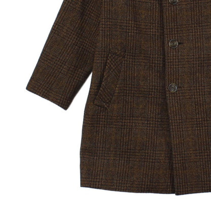 Mens Tweed Overcoat Plaid Retro 70S Wool