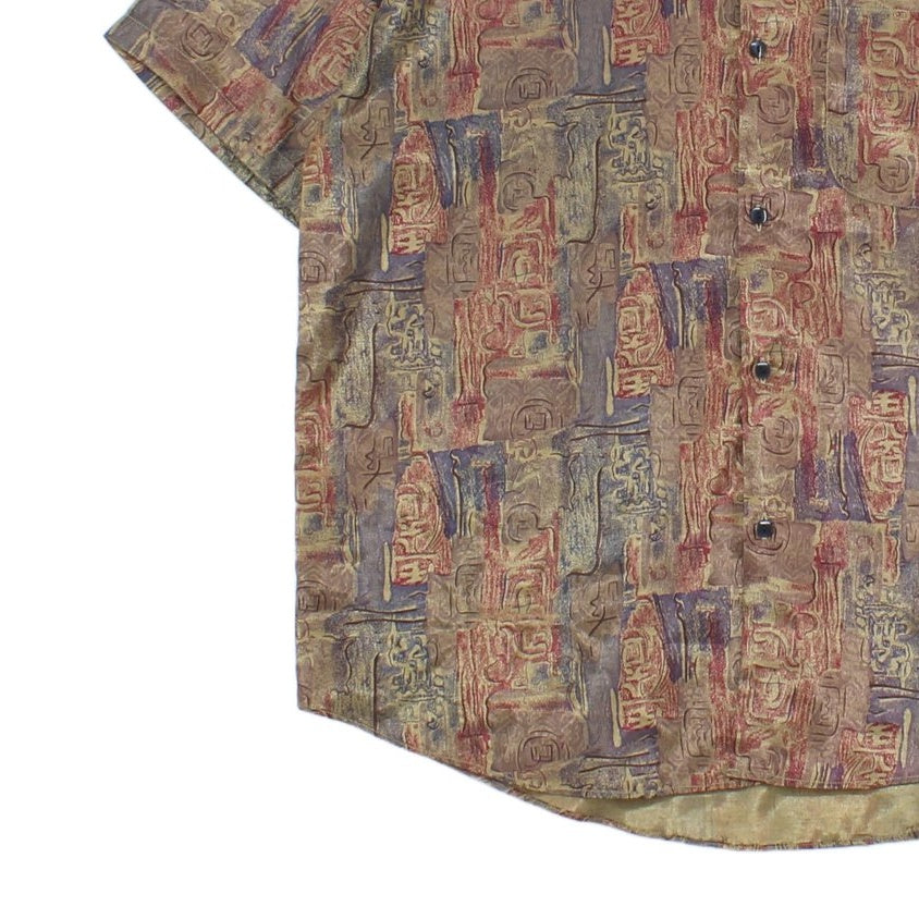 Mens Silk Patterned Shirt Short Sleeve