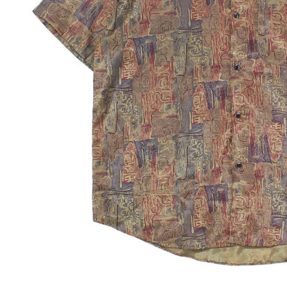 Mens Silk Patterned Shirt Short Sleeve