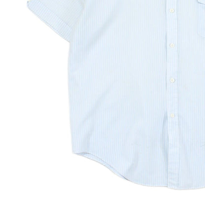 Mens 80S Striped Shirt Short Sleeve Button Up