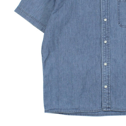 Mens Chambray Shirt Short Sleeve Collared