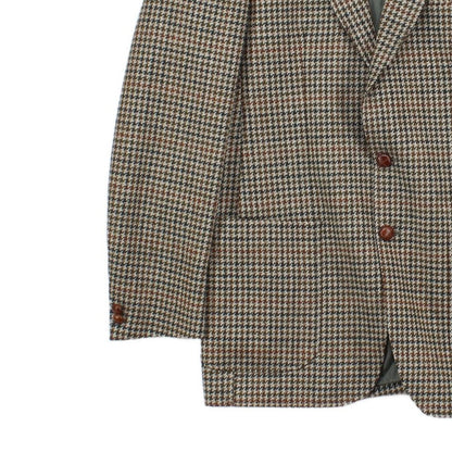 Mens Tweed Blazer Houndstooth Notch Lapel