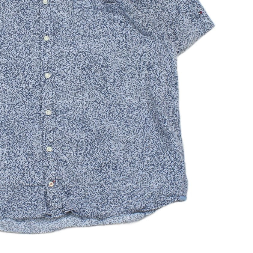 Mens Shirt Short Sleeve Slim Fit Patterned
