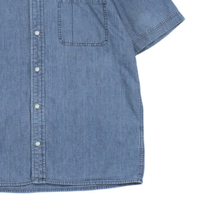 Mens Chambray Shirt Short Sleeve Collared