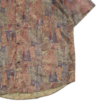 Mens Silk Patterned Shirt Short Sleeve