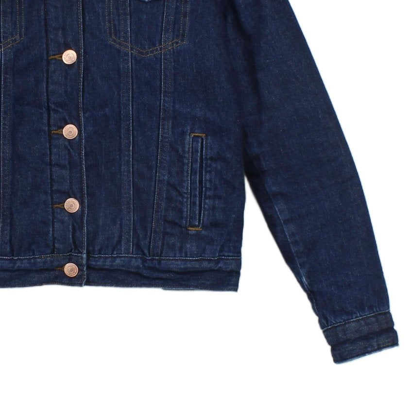 Womens Denim Jacket Sherpa Long Sleeve Cotton